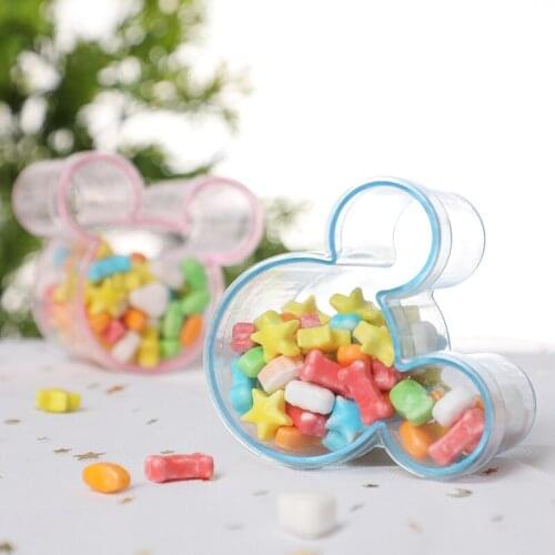 12Pcs Cartoon Transparent Plastic Candy Box Creative Baby Shower Personality Wedding Gift Packaging Case