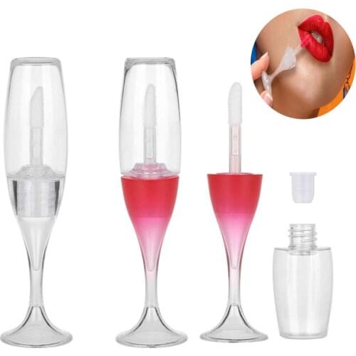10 Pieces Creative Mini Wine Glass Shaped Empty Lip Gloss Tube Mini Refillable Bottles Lip Glaze Make Up Container Sample Vials