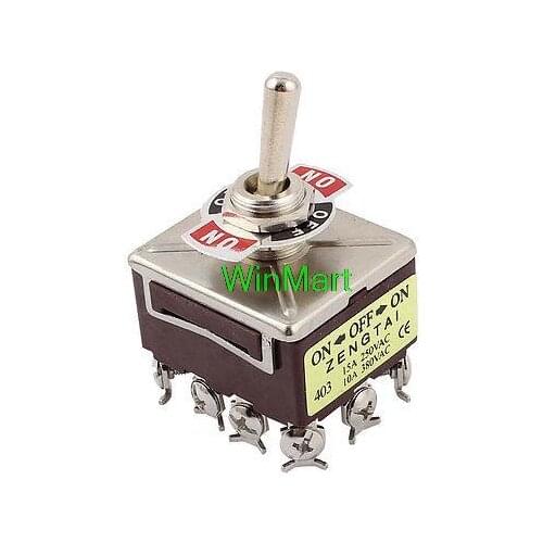 10A/380VAC 15A/250VAC 3 Position 4PDT ON-OFF-ON 12 Pin Toggle Switch