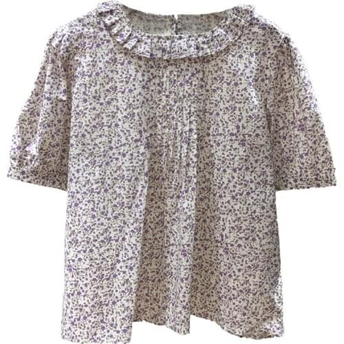 FairyNatural Women Unique Vintage Rustic Flowers Printed Tops Short Sleeve Cotton Art Tee T-Shirt Ladies 2021 Summer