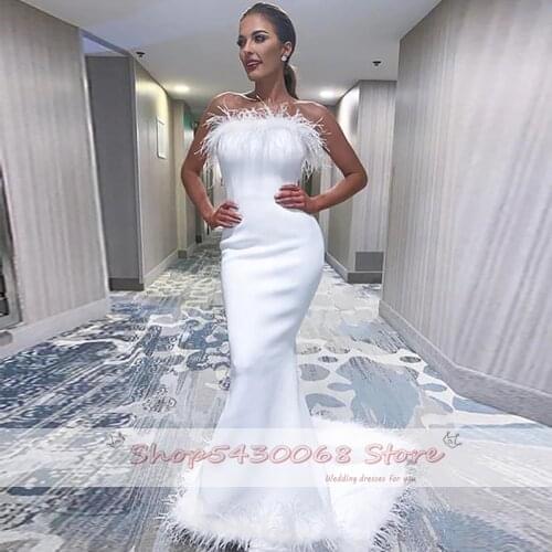Sexy Strapless Mermaid Wedding Dresses Backless Wedding Gowns 2020 Simple Bride Dress Vintage Vestidos De Noiva