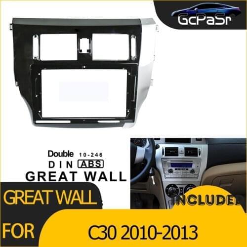 1-2Din Car Radio Player DVD Frame Audio Fitting Adaptor Dash Trim Kits Facia Panel 9inch For GREAT WALL C30 2010-2013Double Din