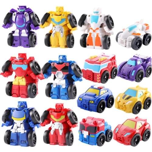 1PC Transformation Robot Car Toys For Children 7.5CM Mini Car Kids Classic Education Deformation Robot Gifts Boy Toys