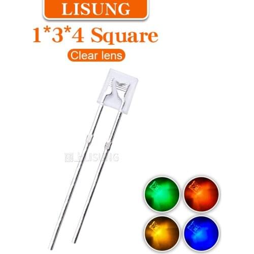 1000pcs/bag 1x3x4mm Square Led 134 Red Light-emitting Diode White Yellow Red Green Blue Electronic Diy Kit