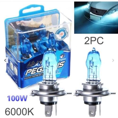 2PCS H7 H8 H9 H11 9005 9006 H1 H4 H3 Auto Lamp White Super Bright Car Halogen Bulbs 100W 6000K Front Headlight Signal Car Lights