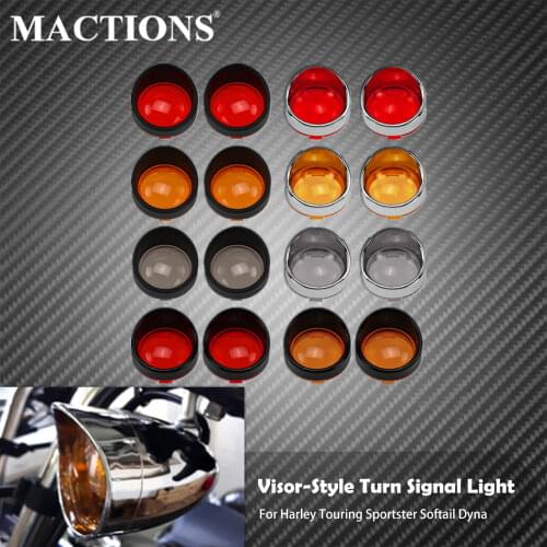 2pcs Motorcycle Turn Signal Light Blinker Bezels Indicator Lens Trim Ring Visor Cover For Harley Touring Sportster Softail Dnya