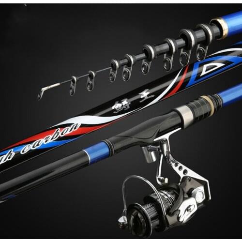 3.6m 4.5m 5.4m 6.3m Rock Fishing Rod Carbon Distance Throwing Pole Ultra Light Super Hard Hand Sea Dual Purpose Telescopic Pesca