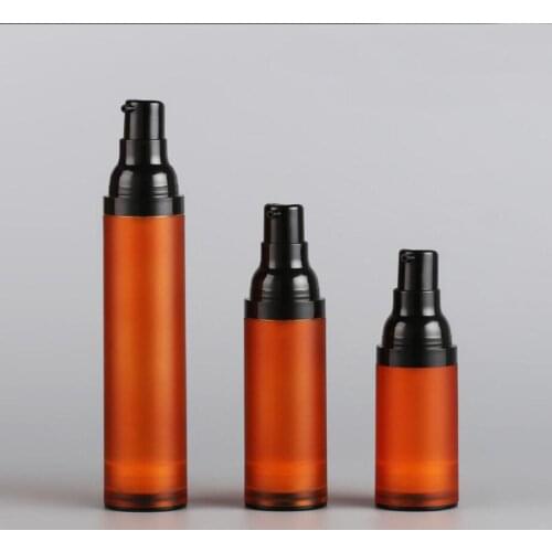 30ML frosted brown airless bottle black pump lid lotion emulsion serum foundation hyaluronic toner sport removal packing