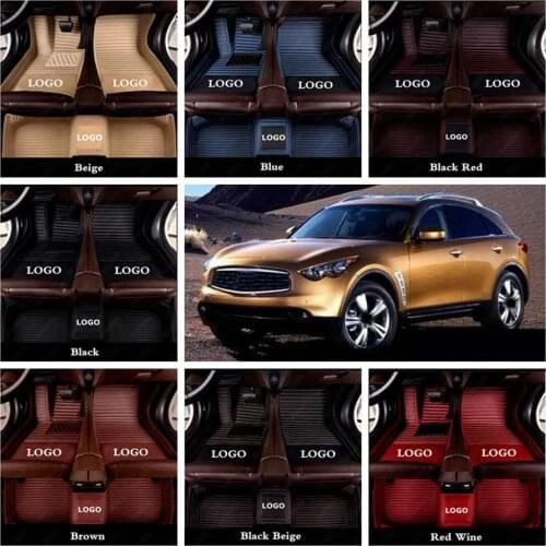 Car Foot Mats Luxury Leather Auto Floor Mats for INFINITI EX35 JX JX35 FX35 Custom Made Waterproof Carpet Cover Car Floor Mat