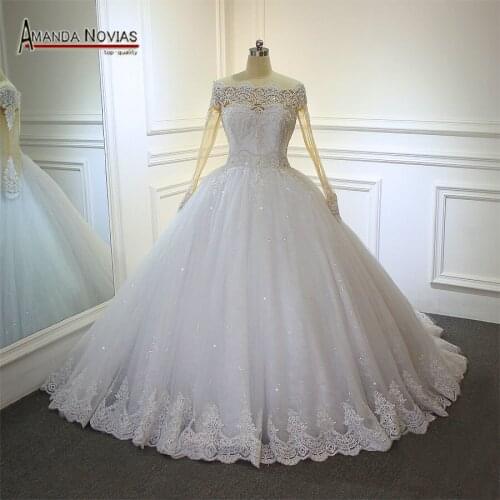 Full Beading Shinny Ball Gown Wedding Dress Lace Up Back New Arrival