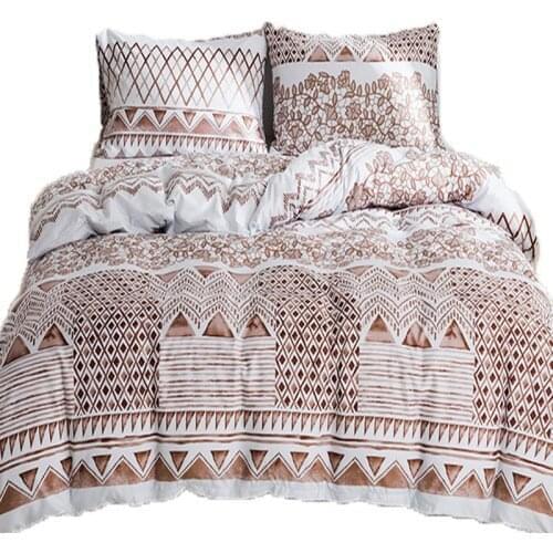 Bed Sheet Sets Fitted Flat Sheets 3 pcs Brown Twin Double Queen King Bedding Sets Teenager Kids Quilt Cover Bed Pillowcases