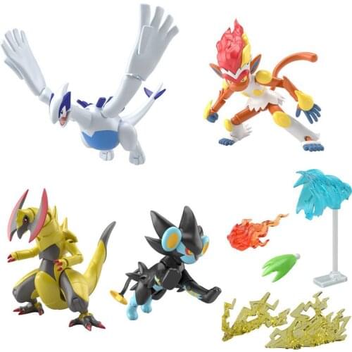 Bandai Pokemon Fingertip Toys Anime Game Figures SHODO 6 Haxorus Lugia Infernape Action Figure Kids Doll Model Collections Gifts