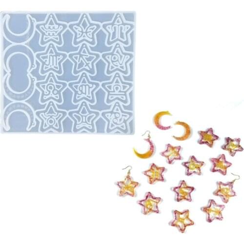 Earrings Mold Constellation Pendant Silicone Mold Astrology Diy Epoxy Casting Mold Jewelry Necklace Pendant Making Mold