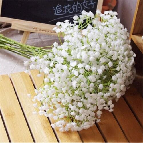 10Pcs Starry Simulation Artificial White Bouquets for Brides Wedding Flowers Home Party Decoration