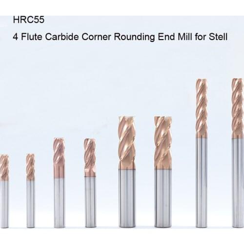 HRC 55 ARC Corner Rounding End Mills Alloy Coating Tungsten Steel Tool CNC Maching Milling Cutter Tools Tooling for Steel