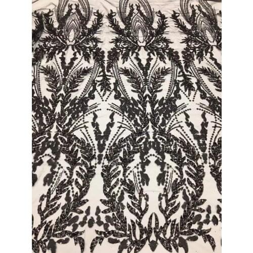 High Quality Sequin embroidery Lace SYJ-2686810 Latest French Lace Fabrics African tulle mesh Lace Fabric for Wedding Dress