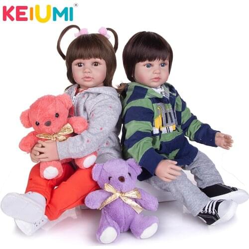 KEIUMI 60 CM Lifelike Reborn Babies Dolls Cloth Body Collectable Princess Newborn Toy Baby Dolls For Toddler Birthday Xmas Gifts