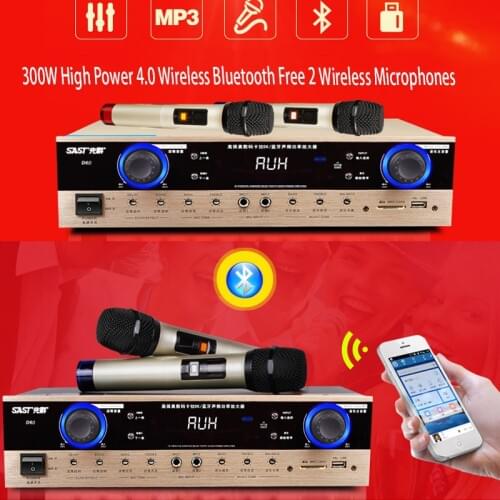 KYYSLB 220V D60 / D62 300W*2 4.0 Bluetooth Amplifier Power Professional KTV Audio Stage Home Fixed Resistance K Song Amplifier
