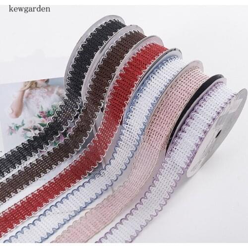 Kewgarden Wholesale 32mm Hollow Wavy Edge Satin Ribbons Handmade Tape DIY Bowknot Flower Packing Riband Webbing 20 Yards / lot