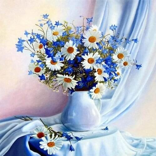 Flower Sakura DIY Embroidery 11CT Cross Stitch Kits Needlework Craft Set Cotton Thread Printed Canvas Home Decoration Sale