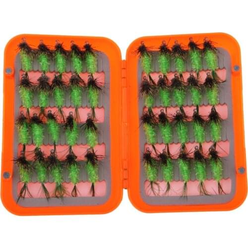 40pcs/box Brass Bead Head Wet Fly Fishing Flies Kit Trout Flies Fast Sinking Fishing Lures
