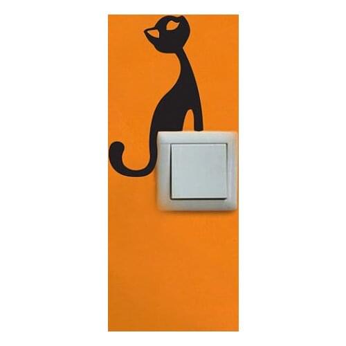 Cute Cat Switch Wall Decal Vinyl Switch Panel Stickers Laptop Window Decals Wall Posters Vinyl Home Decor S-880