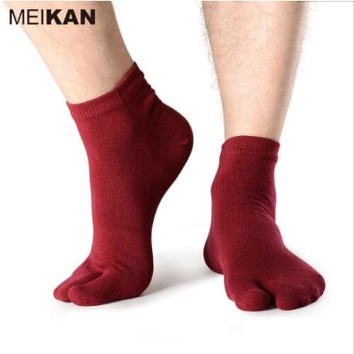 2 Pair High Quality Combed Cotton Two Toe Socks Womens Mens Two socks EU35-42 Breathable Casual Japanese Kimono clogs Socks