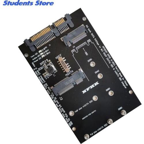 New M.2 NGFF MSATA SSD To 2.5” SATA 3.0 Adapter 2 In 1 Converter Card For PC Laptop