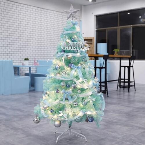 Christmas Day Online Celebrity Live Streaming God Blue Christmas Tree 1.5 Meters 1.8 Meters 3 Meters Hotel Window Decoration