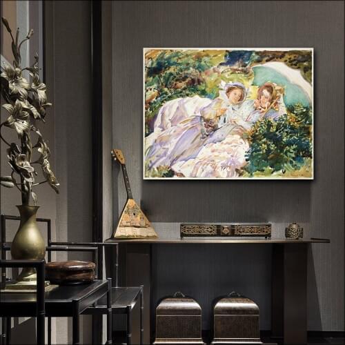 With frame scenery poster character Canvas painting decorative painting DIY frame Walking mural Living room decoration