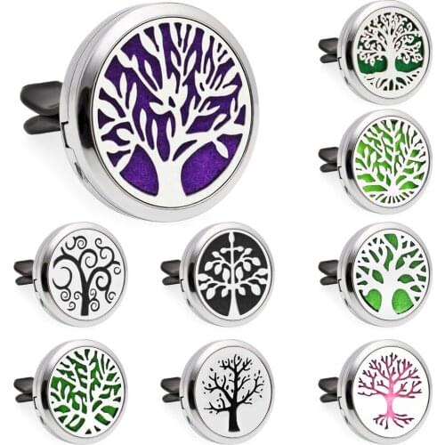 Family Tree Lucky Tree Essential Oil Perfume Car Diffuser 30mm Magnetic Open Locket 10pcs Pads Free