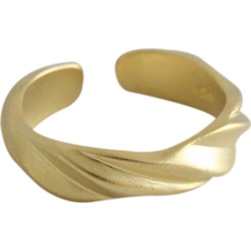 SILVERHOO Korean Style Ring For Women S925 Sterling Silver Simple Twisted Matte Rings Trendy Personality Joker Fine Jewelry New