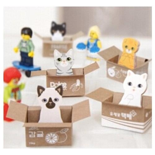 Free shipping 30packs Cute Cat Dog Memo Adhesive Sticky Note Student Message Sticker Pad Scrapbooking School Stationery