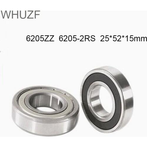 WHUZF 6205ZZ 6205-2RS 25*52*15(mm) 1Piece free shipping bearing ABEC-3 Metal Sealing Bearings 6205 6205Z Chrome Steel Bearings