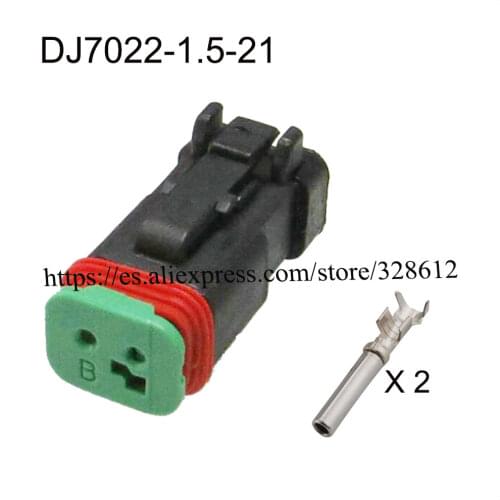 50SET DJ7022-1.5-21 male Connector cable Terminal plug connectors jacket auto Plug socket 2 pin female Connector automotive
