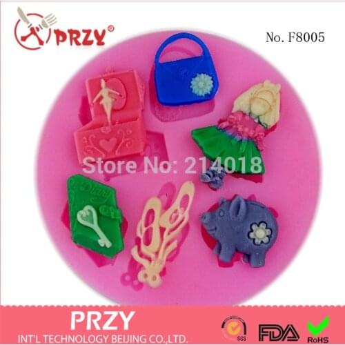100% Food Grade Raw Material Jelly Mold Girls Series Fondant Cake Decoration Mold Soap Mold No.f8005 Moulds Silicone Rubber PRZY