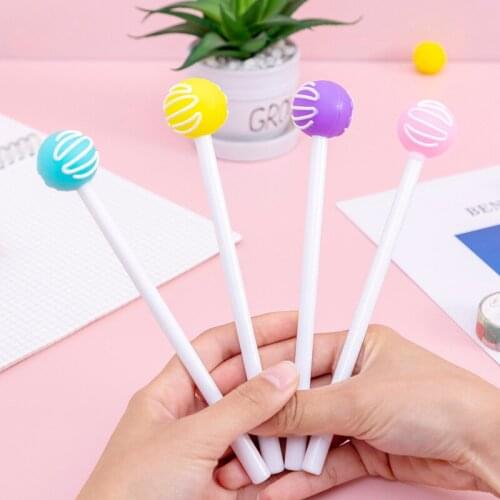 36 pcs/lot Creative Lollipop Gel Pen Cute Student Office Stationery School Water Gel Ink Pen black ink Signature Pen escolar