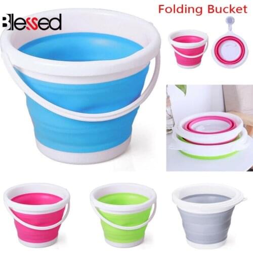 3L- 10L Collapsible Silicone Bucket for Fishing Promotion Folding Bucket Car Wash Outdoor Fishing Folding Round Camp Bucket