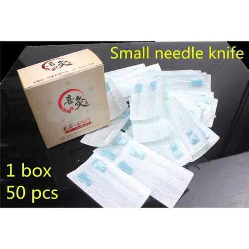 50pc medical sterile Disposable Small needle knife Blade needle acupoint Acupuncture needle Flat scalp acupuncture physiotherapy