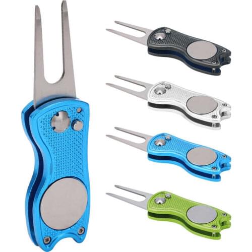 Accessories Practice Stainless Steel Fork Metal Foldable Divot Putting Green Fork Divot Repair Tool Indoor Outdoor