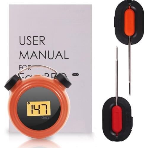 AidMax MiniClock Digital Thermometer For Oven Smoker Candy Liquid Kitchen Cooking Grilling Meat BBQ Thermometer and Timer