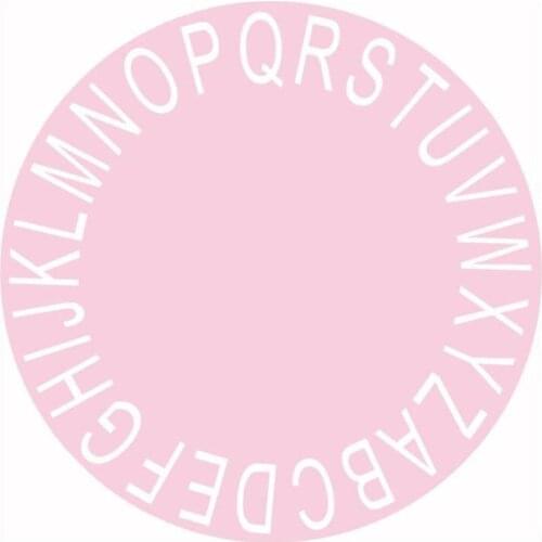 ABC Kids Rug Round 26 Alphabets Rug Baby Mat Nursery Activity Rugs Play Mat Circular Rug Pink 120cm opp bag