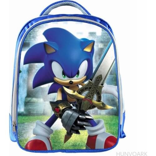 13 Inch Cartoon SONIC RACING Kids Backpack Kindergarten School Bag Children Printing Backpack Girls Boys Mochila