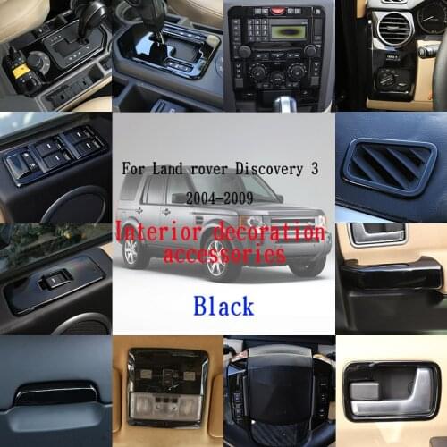 For Land rover Discovery 3 LR3 2004-2009 Car styling ABS Black Car Interior decoration panel Stickers Car Accessories