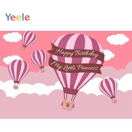 Yeele Baby Shower Photophone Princess Birthday Photocall Hot Air Balloons Clouds Photo Backgrounds Backdrops For Photo Studio