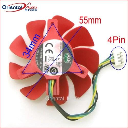 FY06015H12LPA 55mm DC12V 0.45A VGA Fan For AMD RX560 Graphics Card Cooler Cooling Fan