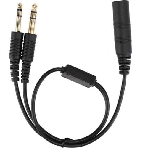 H-GA helicopter headset Universal Aviation Headset Adapter Standard Plug for David Clark for Helicopter U174U to GA dual plug