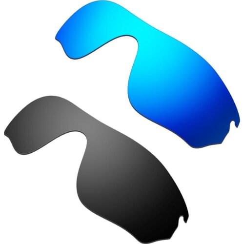 HKUCO Blue/Black 2 Pairs Polarized Replacement Lenses For RadarLock-Edge Sunglasses Increase Clarity