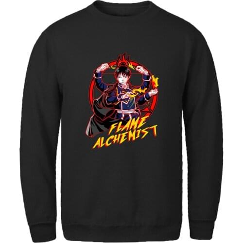 Flame Alchemist Cartoon Long Sleeve Hoodies Sweatshirts Men Casual Fashion Hoody Man HipHop Tracksuits Outdoor Supoleron Hombre