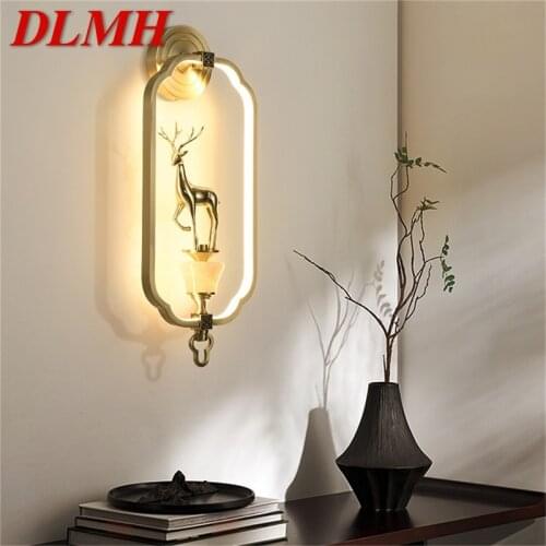 DLMH Indoor Wall Lamps Fixture LED Brass Luxury Modern Bedroom Wall Light Sconces for Home Living Room Office